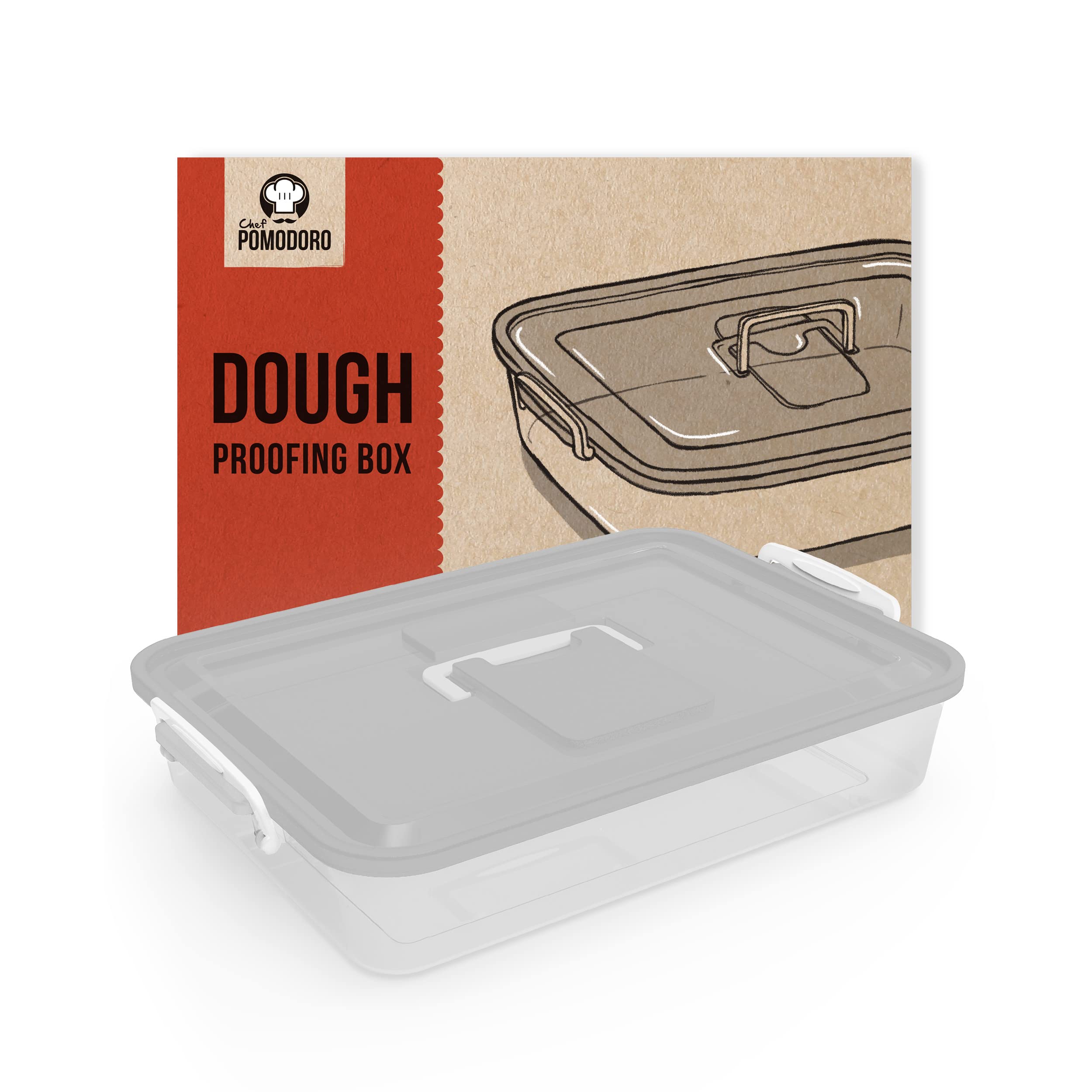 Dough Proofing Box, 14 x 11-Inch, Fit 4-6 Dough Balls (Grey) – Chef Pomodoro