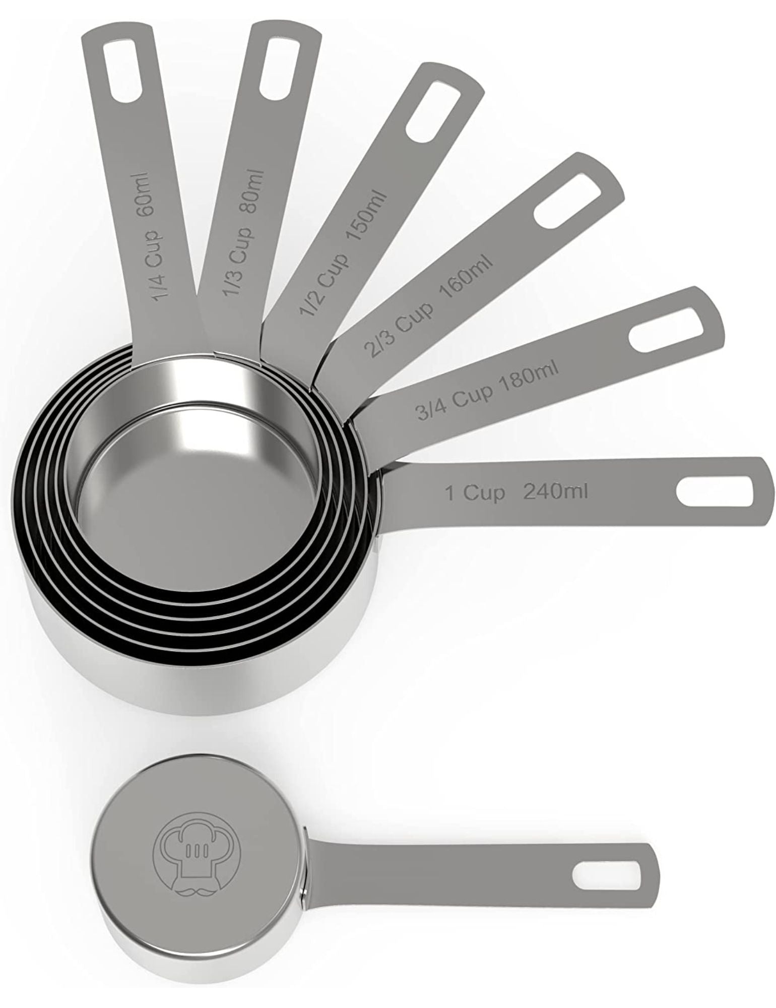 7 Pieces Stainless Steel Measuring Cup Set