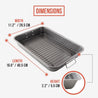Nonstick Carbon Steel Roasting Pan Roaster with Flat Rack, 16 x 11-Inch