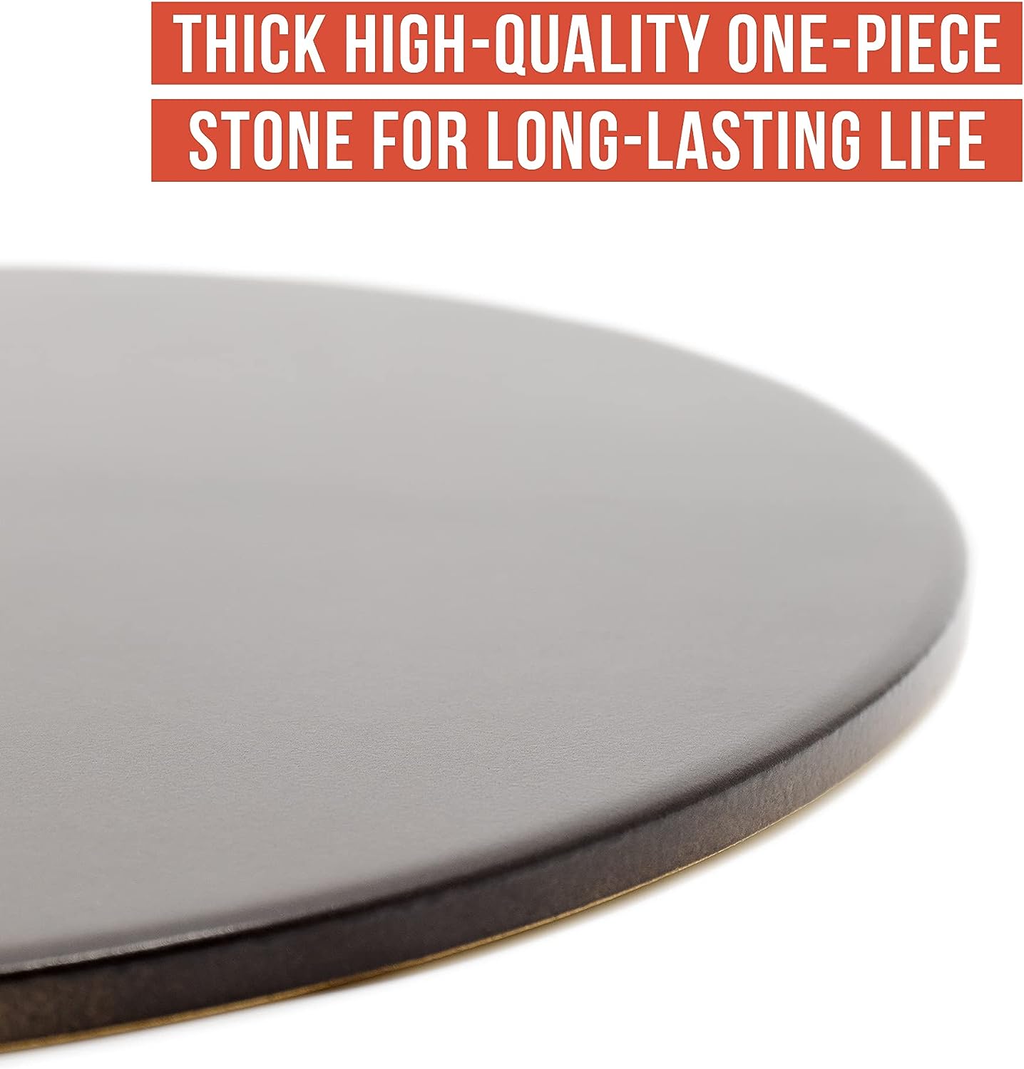15" Round Pizza Stone, Glazed Natural Stone for Baking Ovens and Grills