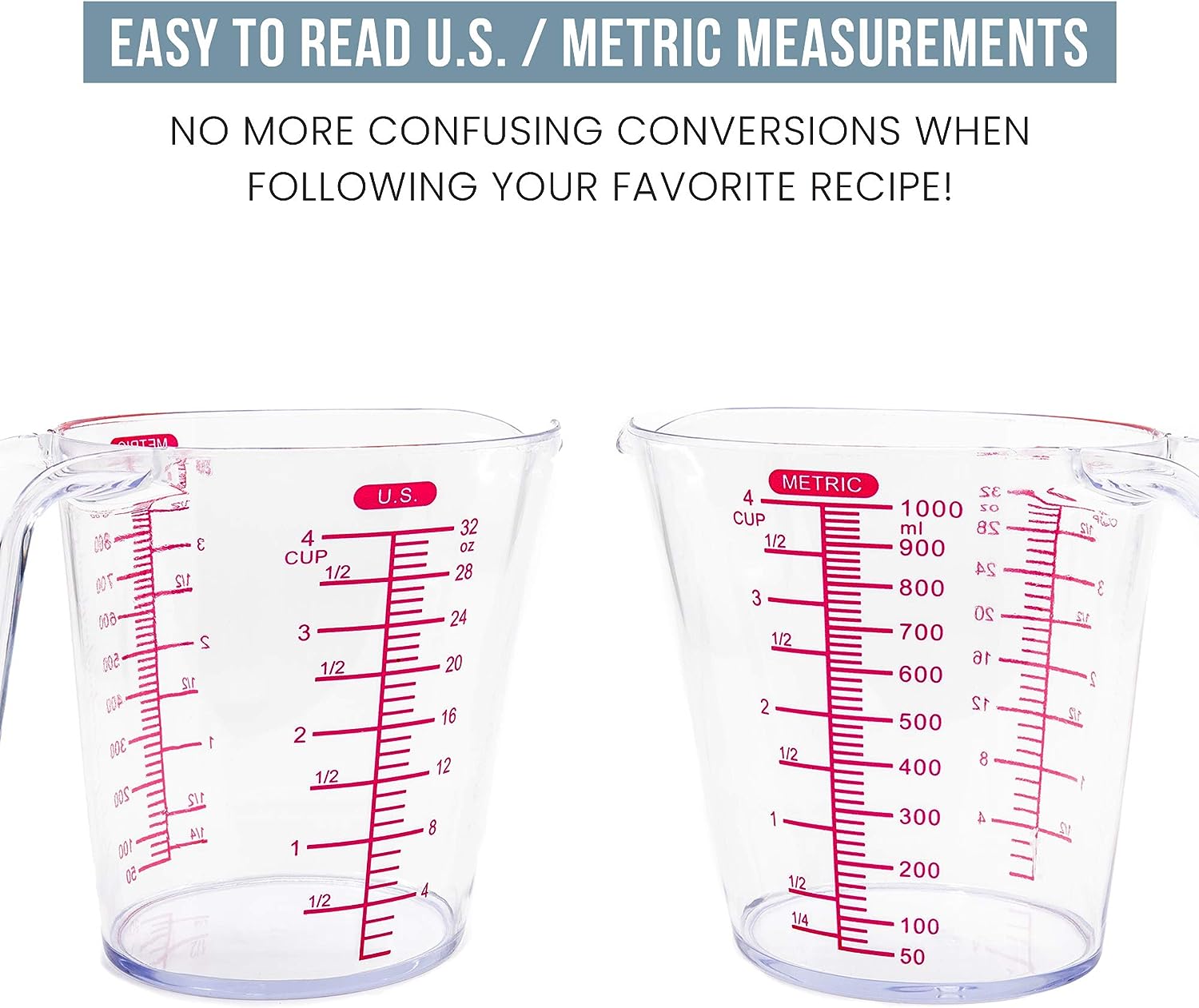 2 Cup Plastic Measuring Cup With Metric Equivalents