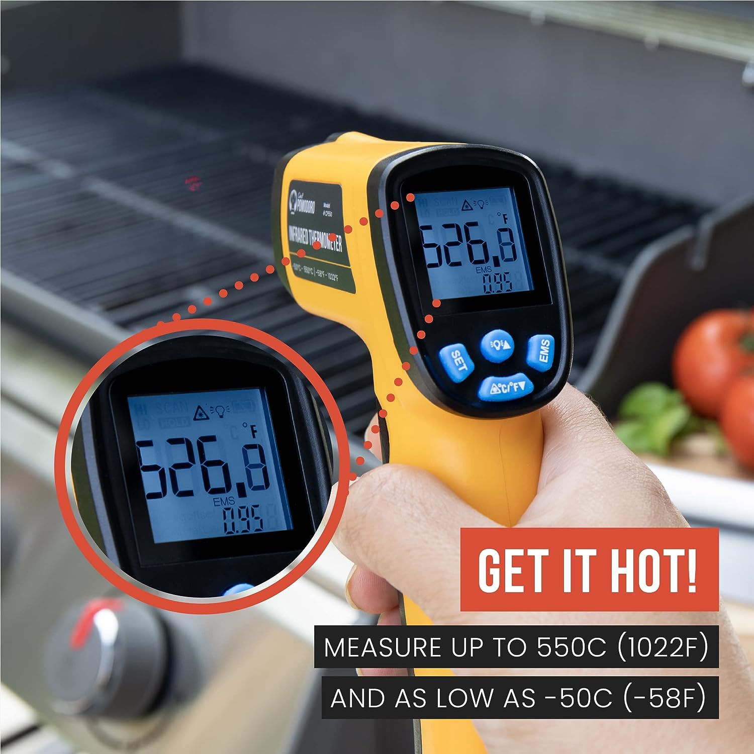 ooni Infrared Thermometer Gun - Digital Laser Thermometer - Pizza Oven  Thermometer, Instant Read IR Thermometer, Pizza Oven Accessories