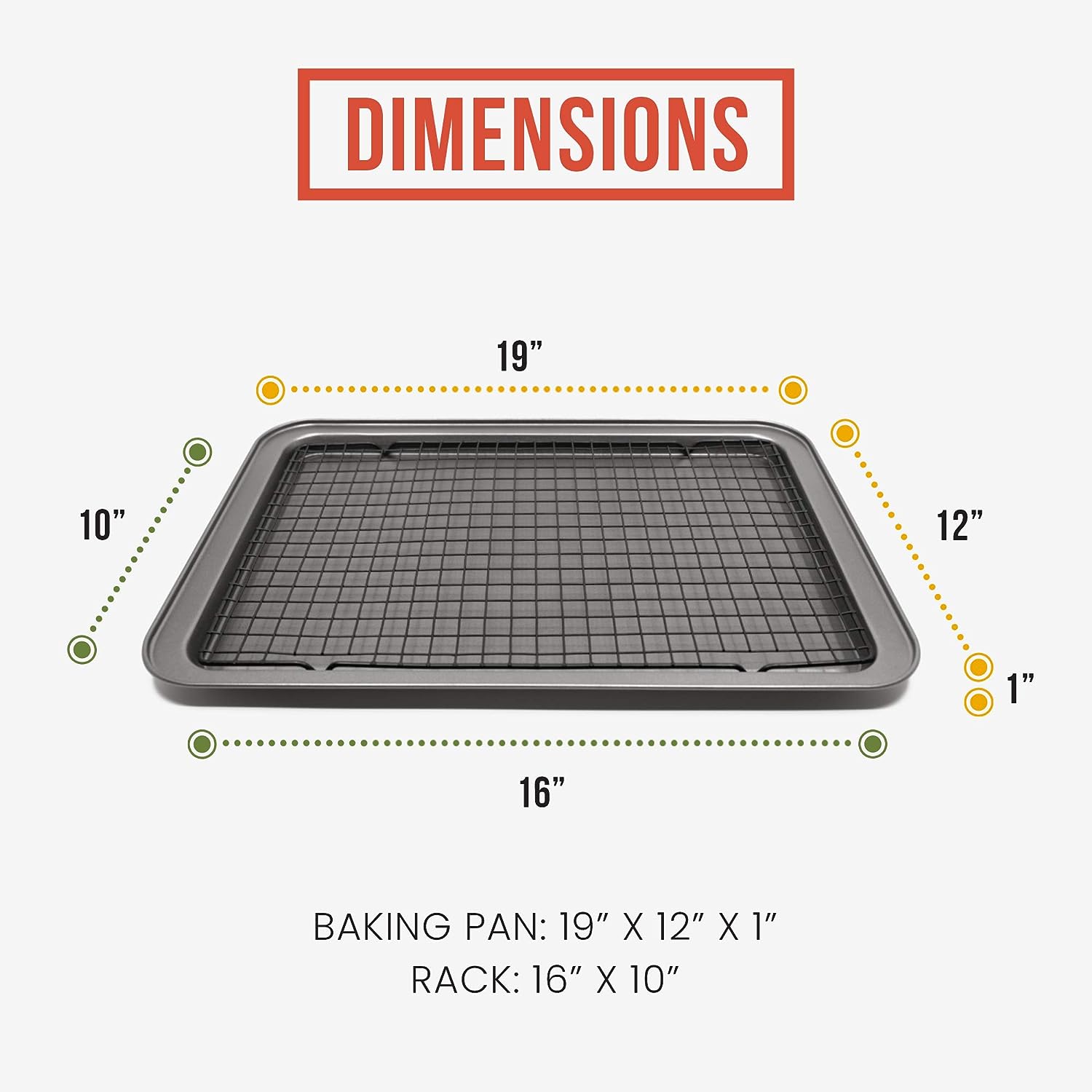 Large Non-Stick Baking Sheet and Cooling Rack Set (18.5 x 12.2")