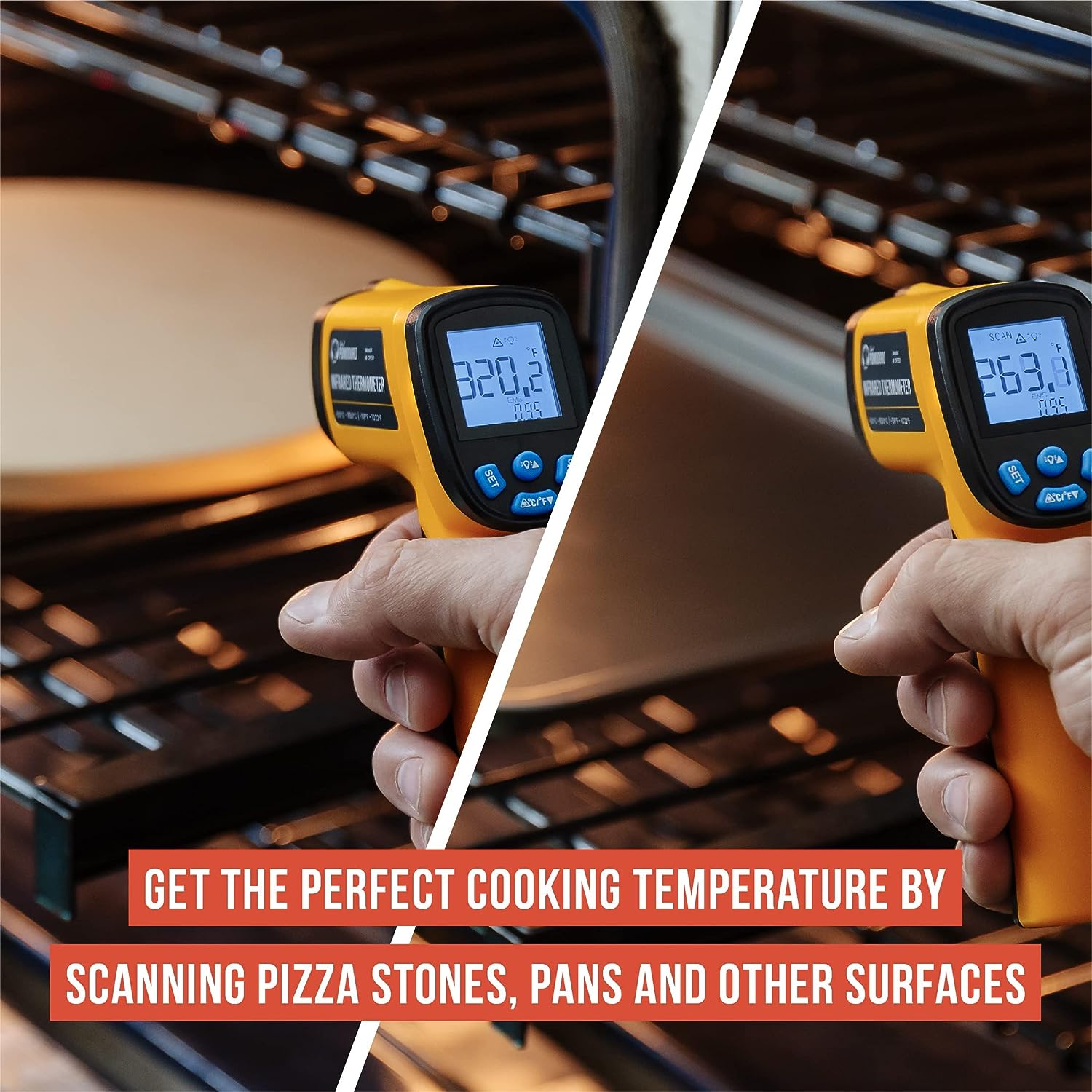 Digital Infrared Thermometer Cooking, Ir Thermometer with Backlight  -58℉-932℉