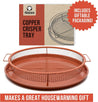 Round Copper Crisper Tray, Deluxe Air Fry, 2-Piece Set, Baking Pan (Round - 12") - Chef Pomodoro