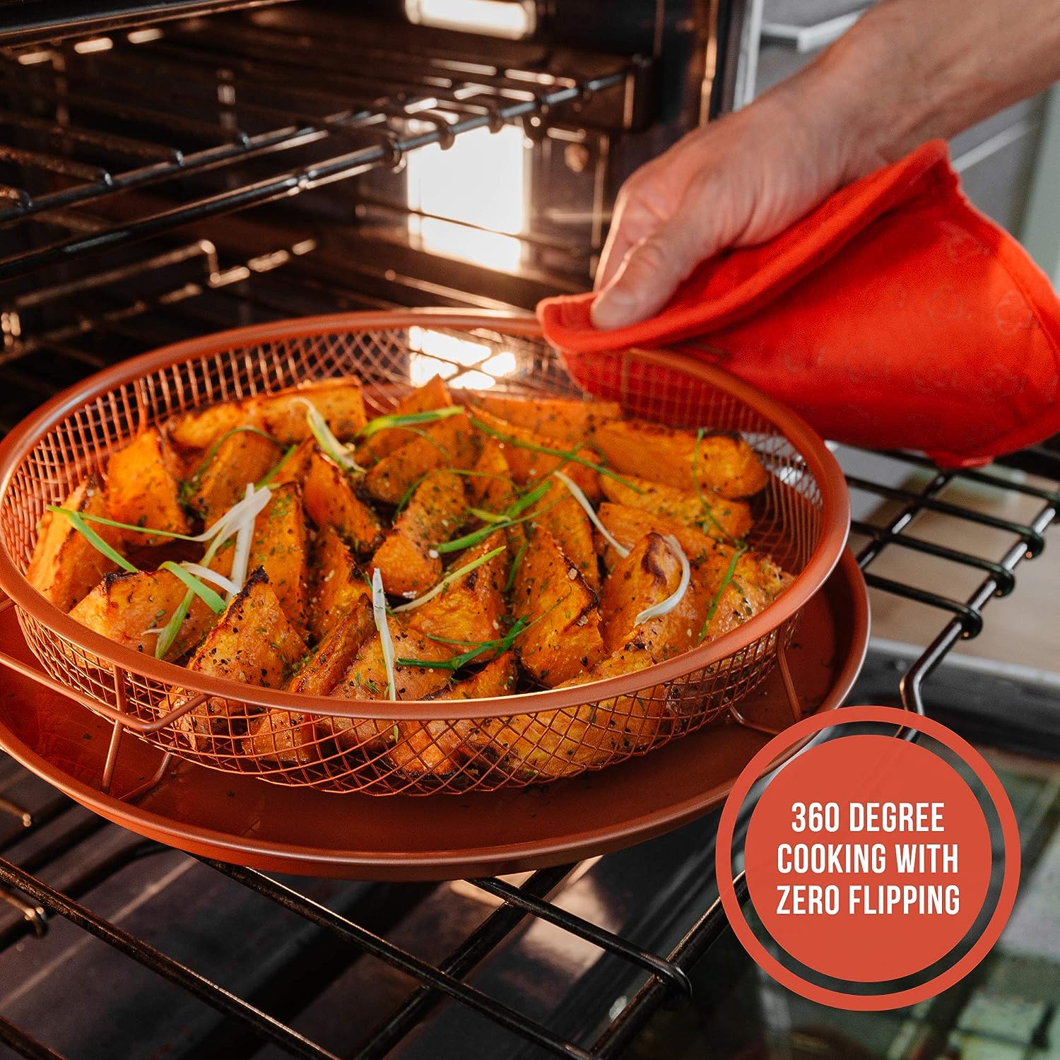 Copper Crisper Tray Copper Chef Air Fryer Oven Baking Tray Piece
