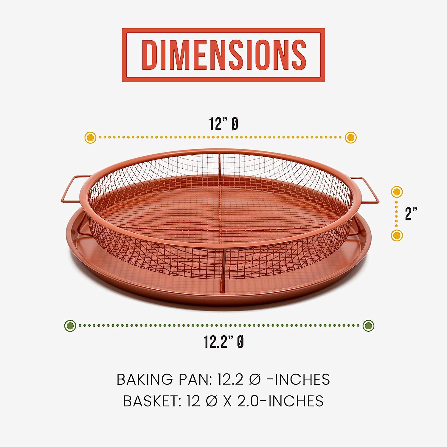 12-inch Round Copper Crisper Tray, 2-Piece Set – Chef Pomodoro