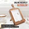 Acacia Classic Cookbook Recipe Stand, 100% Natural Wood