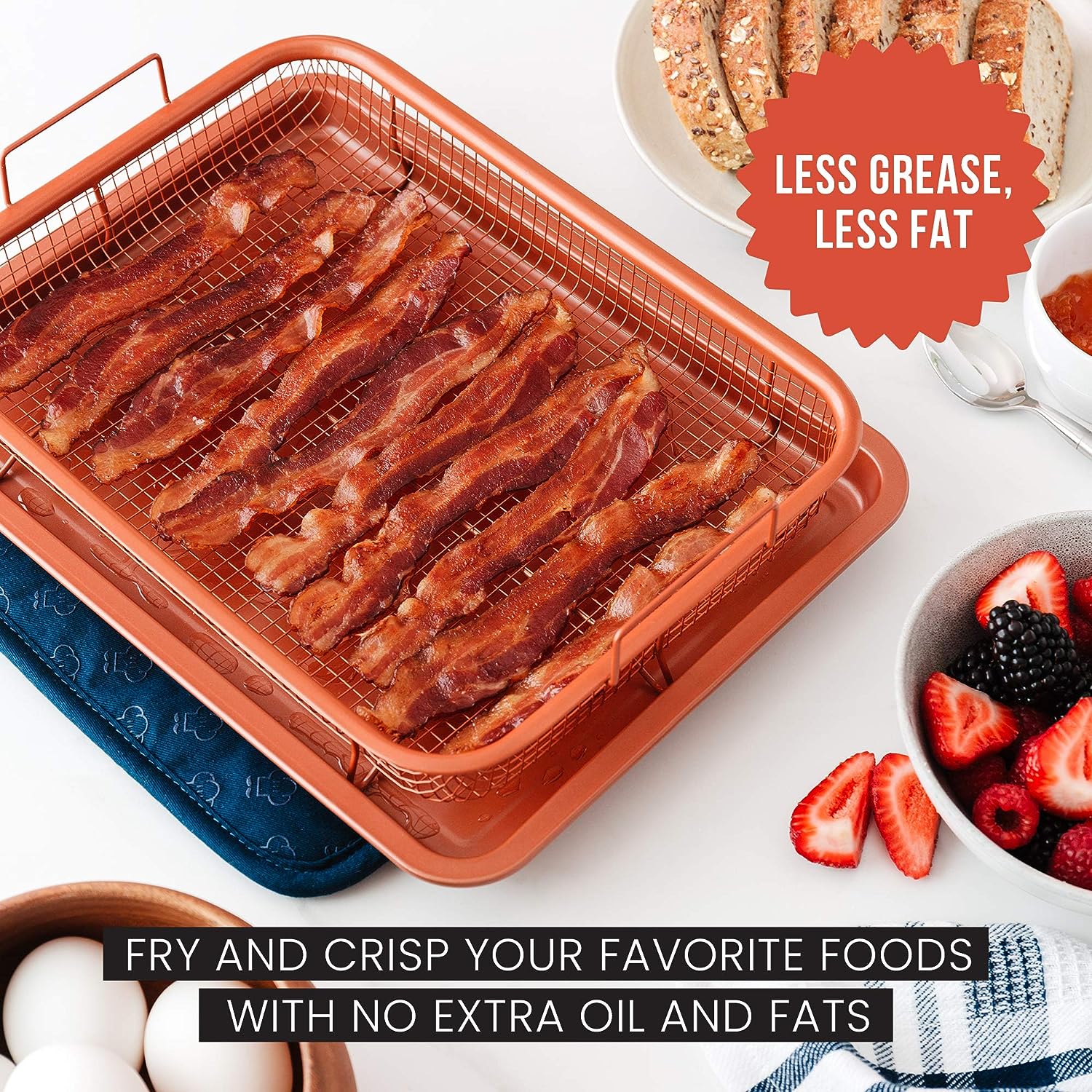 Air Fryer Bacon Cooker Tray Silicone Bacon Rack Tray Grease