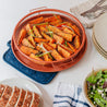 Round Copper Crisper Tray, Deluxe Air Fry, 2-Piece Set, Baking Pan (Round - 12") - Chef Pomodoro