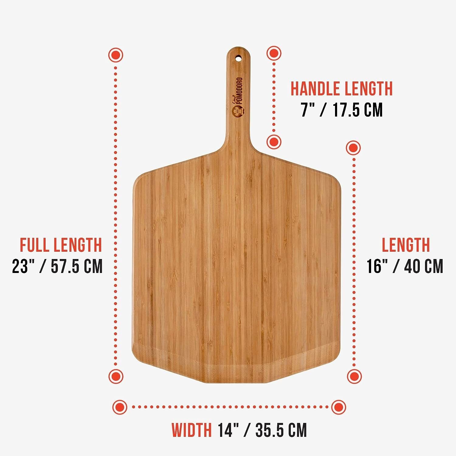 Dimensions of bamboo pizza peel
