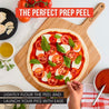 Preparing pizza on an organic pizza peel