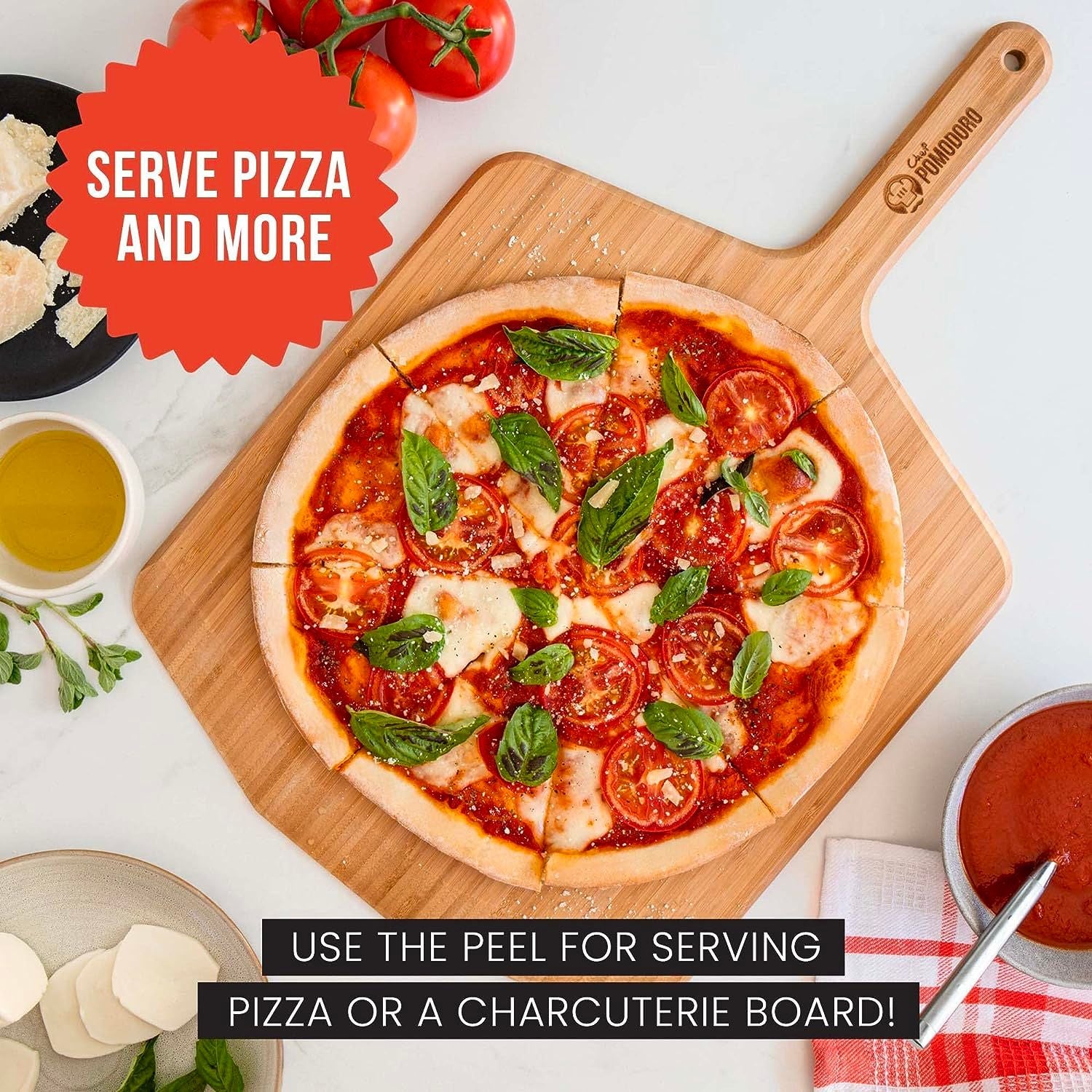 Ooni Bamboo Pizza Peel - Tapered Edge for Easy Launch - Moisture-Resistant  Surface - Multipurpose Serving Board in the Kitchen Tools department at