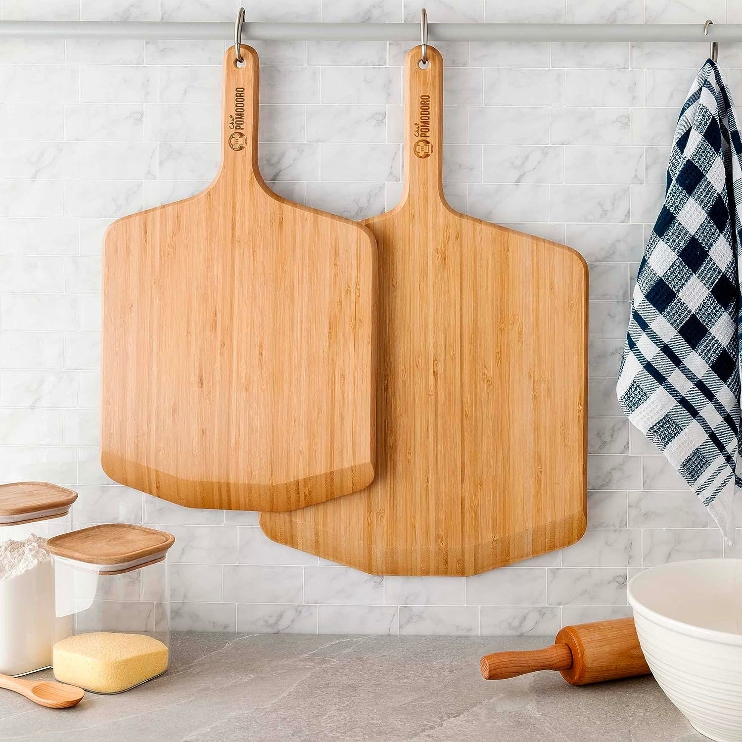 Small and large eco-friendly pizza peel