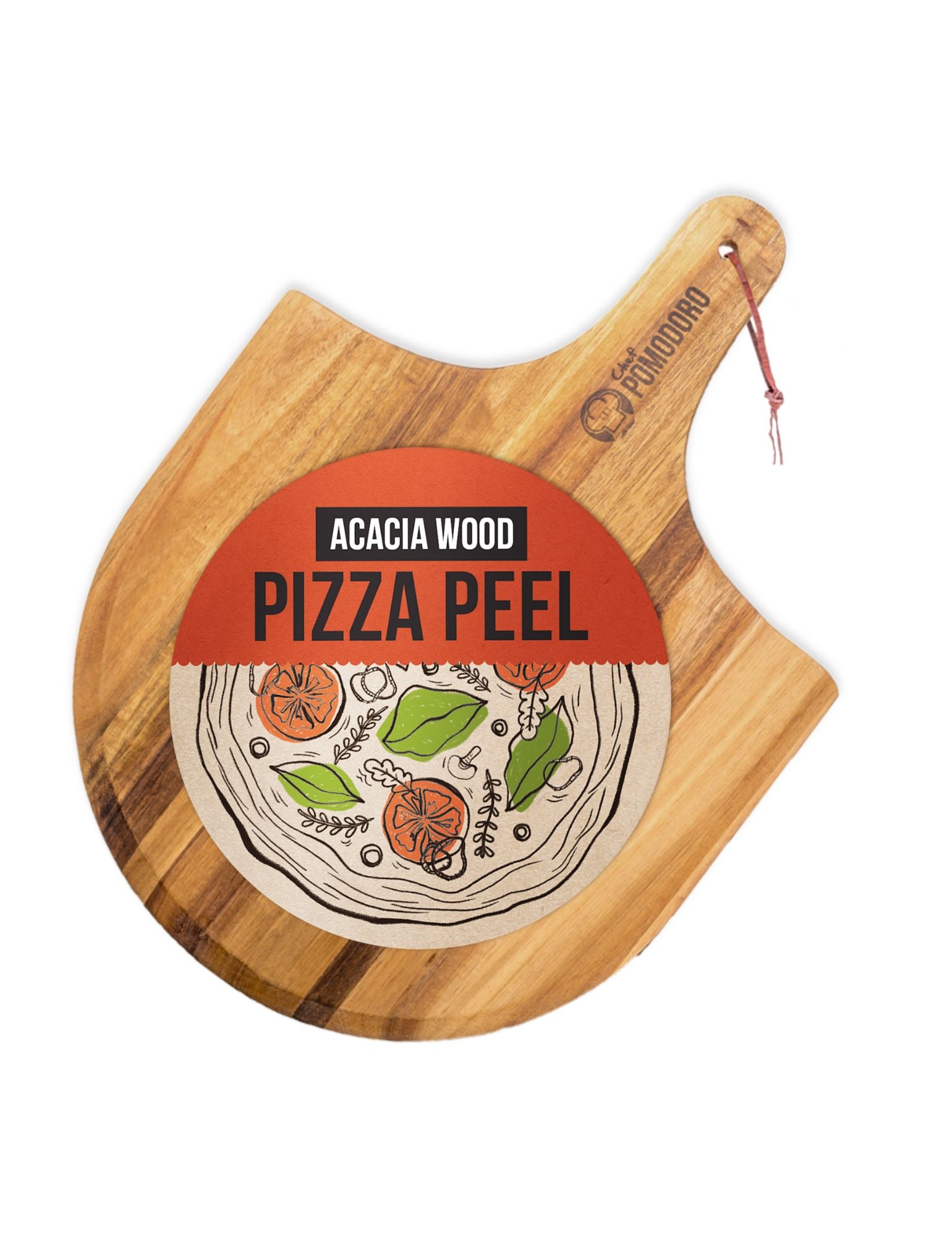 All Natural Acacia Wooden Pizza Peel - Chef Pomodoro