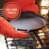 Cast Iron Pizza Pan, 12" Inch Pre-Seasoned Skillet, with Handles, Baking Pan