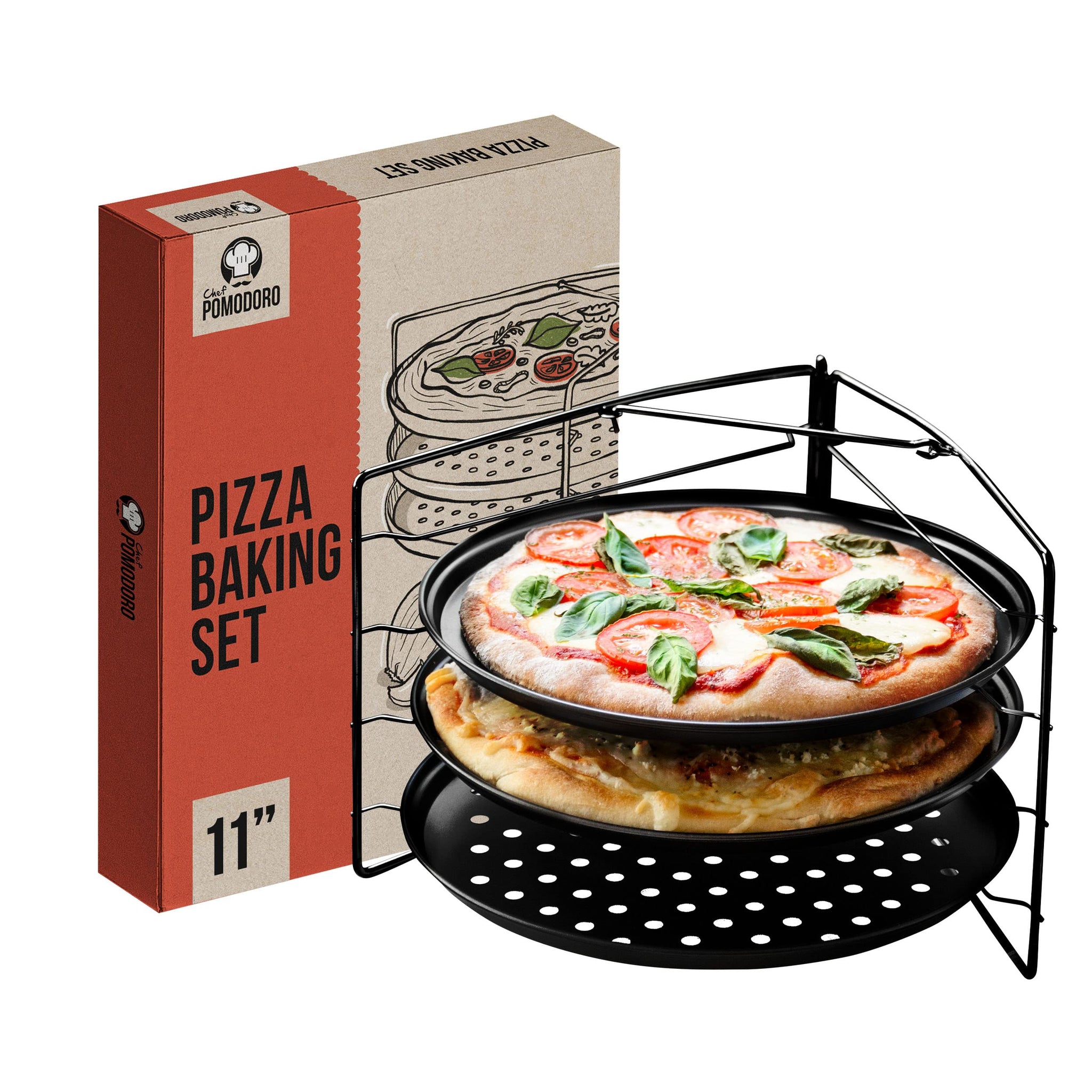 Pizza Baking Pan Non stick Pizza Pan With Removable Handle - Temu