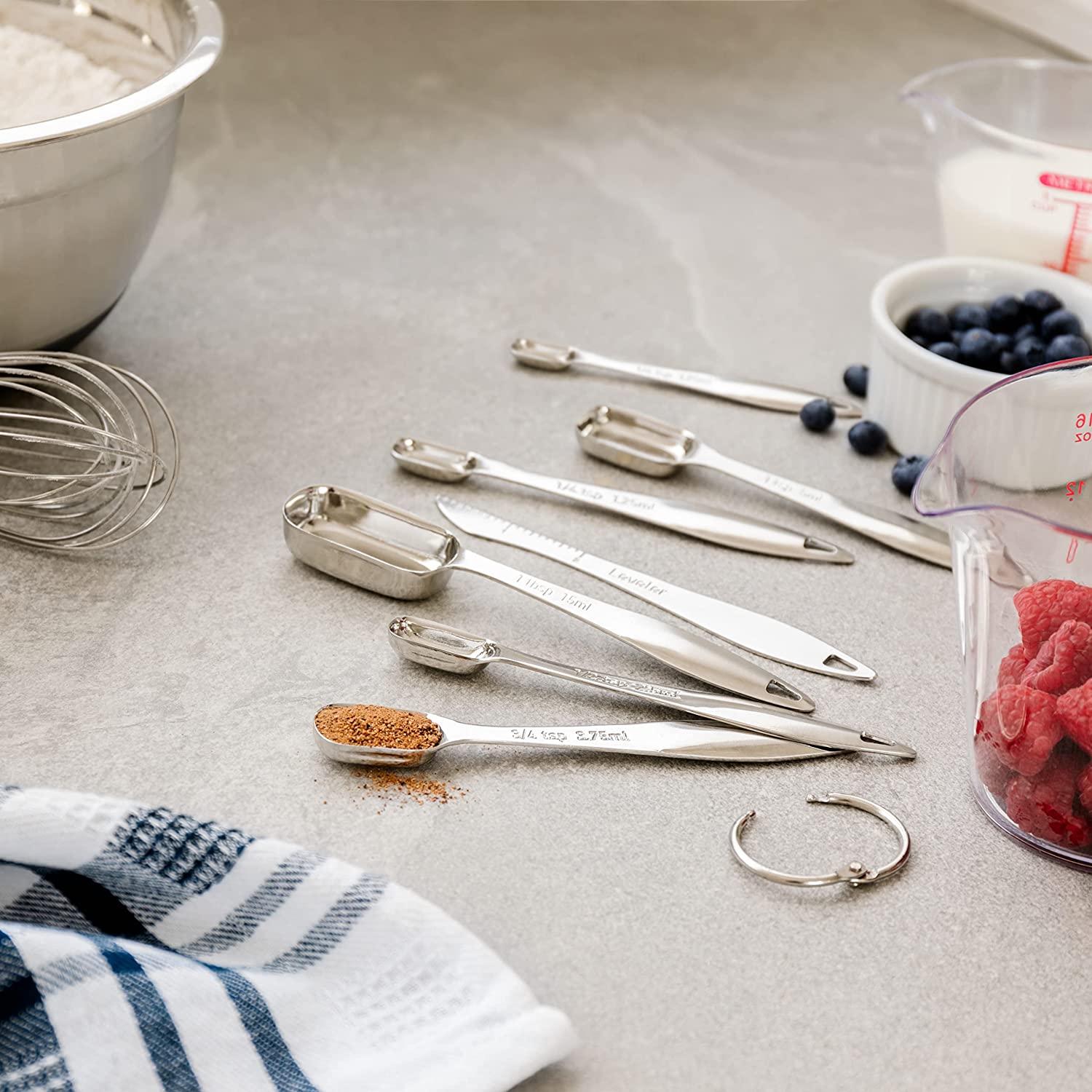 Chef Pomodoro Stainless Steel Measuring Cup Set, Nested and Stackable with  7 Pieces, Sturdy E, 7 - Fry's Food Stores