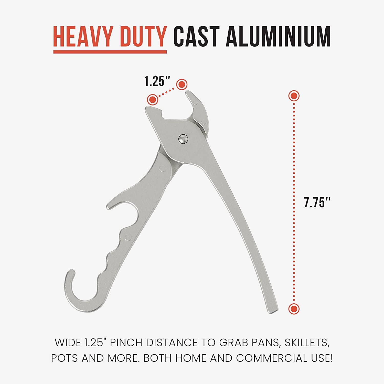 OBTANIM Heavy Duty Pizza Pan Gripper, Cast Aluminum Anti-Scald Baking Pan  Gripper Clips Retriever Tongs for Lifting Hot Plate with Food Out from