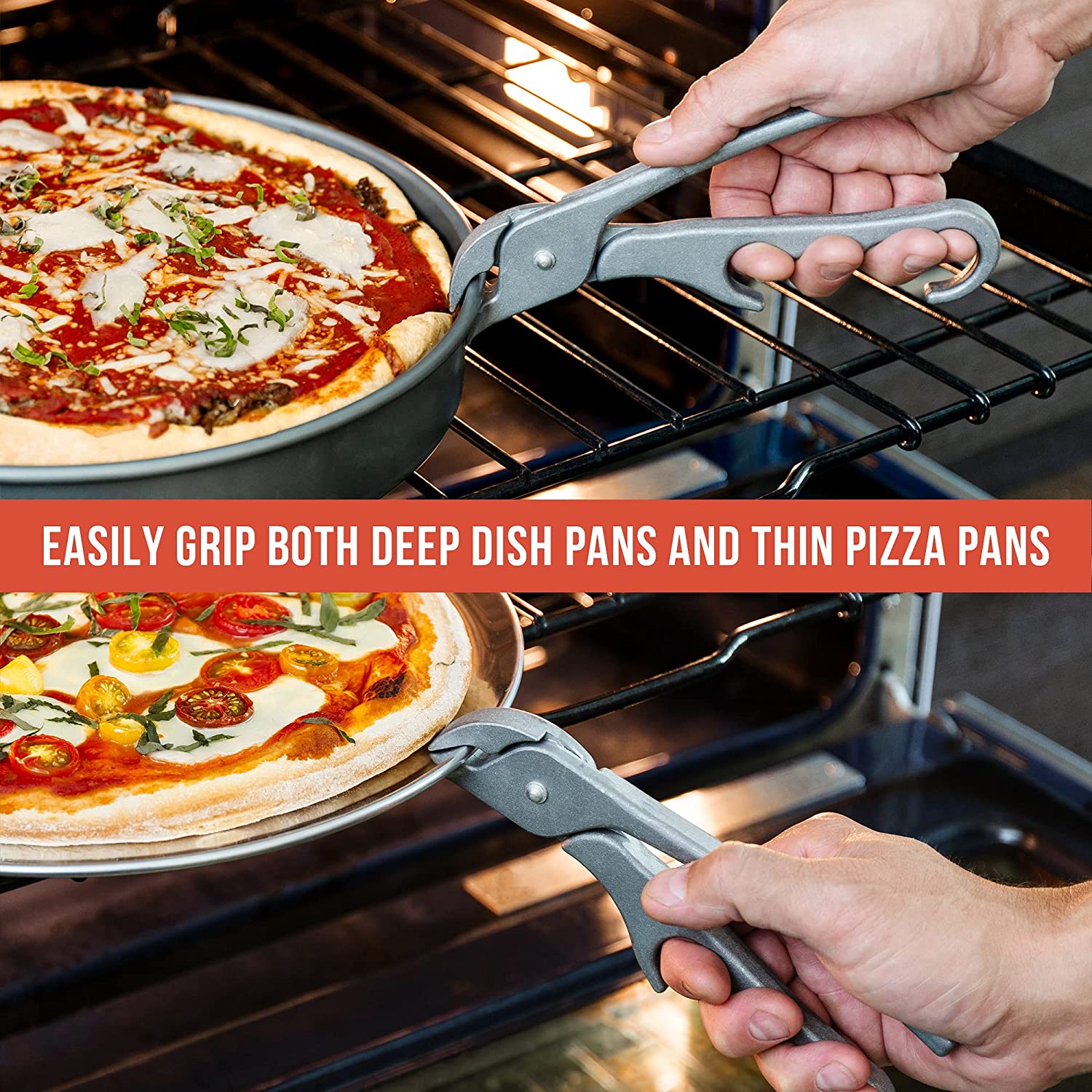 Grandest Birch Anti-Scald Heavy Duty Aluminum Alloy Pizza Pan Gripper Clips  Tongs Baking Tool Anti-Scald Durable Heavy Duty Grippe 